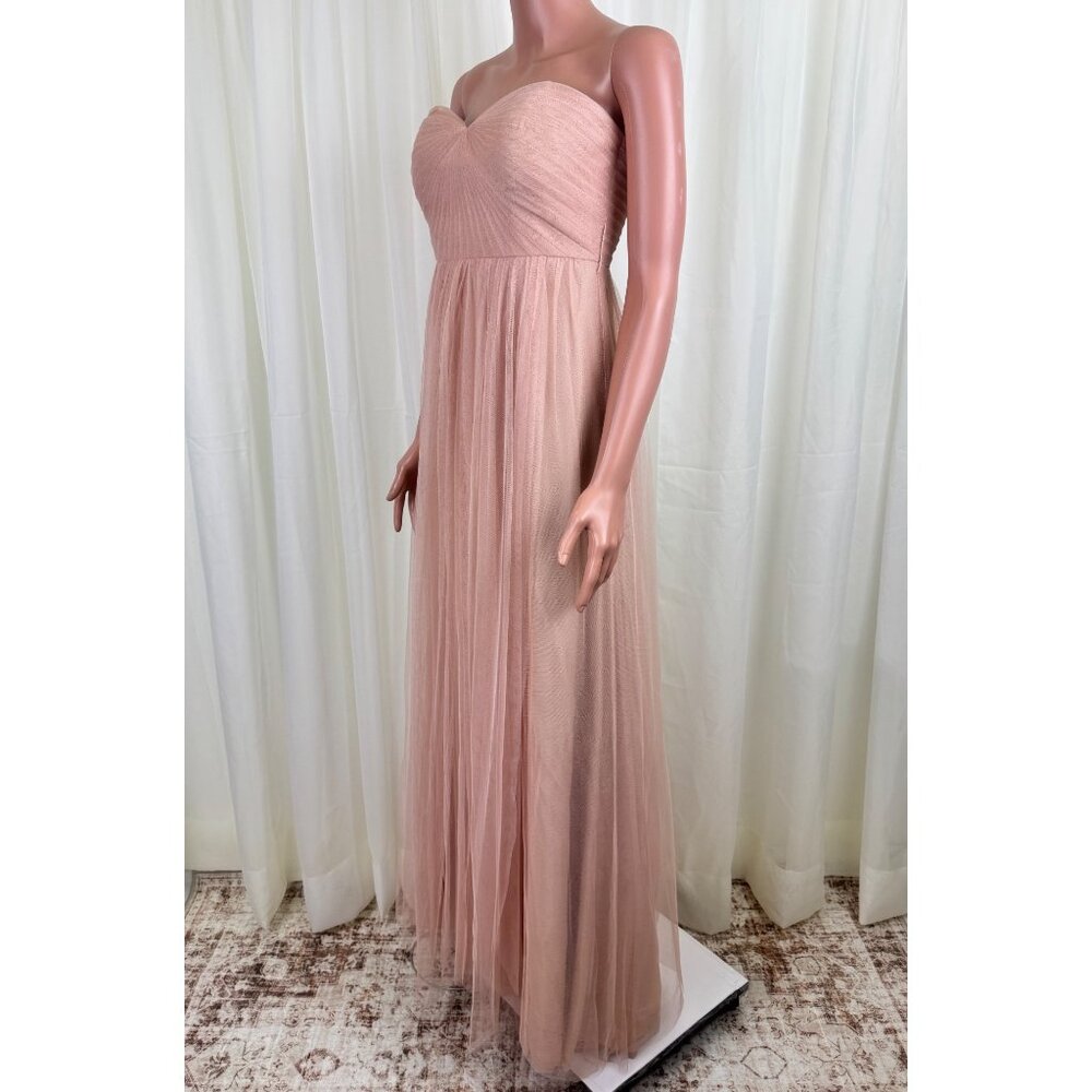 Jenny Woo Annabelle Convertible Chiffon Tulle Bridesmaid Dress Peach Size 4 - Picture 5 of 17